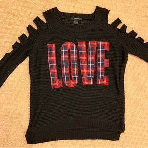 Shoulder Cutout Knit Sweater